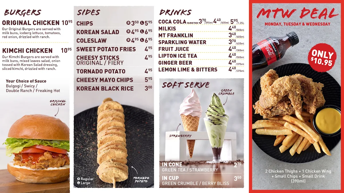 Menu, Nene Chicken Macquarie