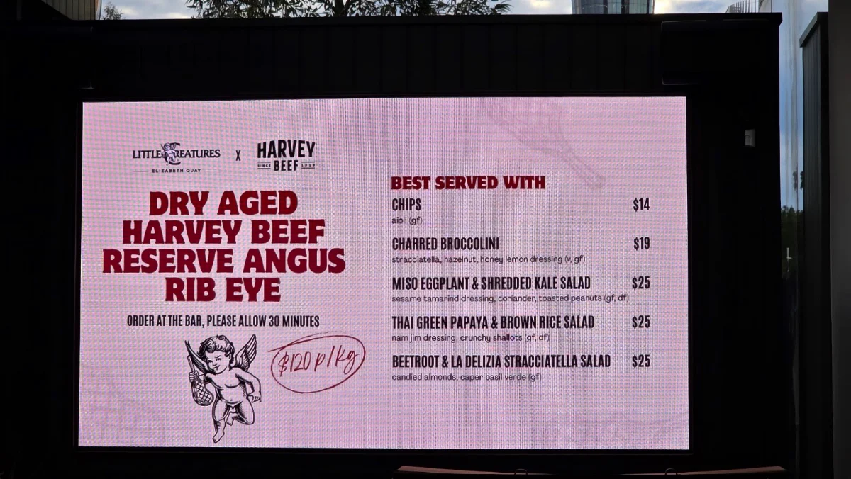 Menu, Little Creatures Elizabeth Quay