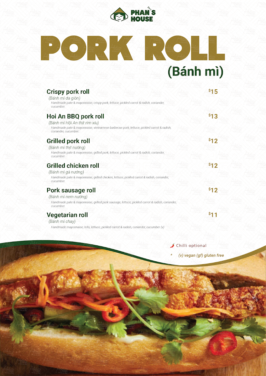 Menu, Phan's House