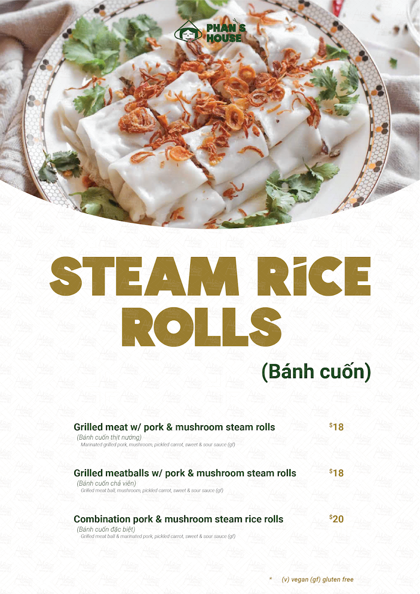 Menu, Phan's House
