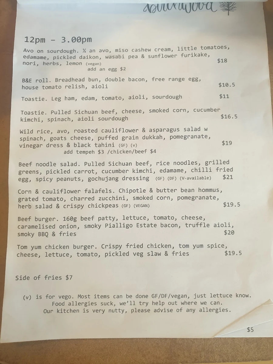 Menu, Birchwood Jindabyne - Cafe & Catering