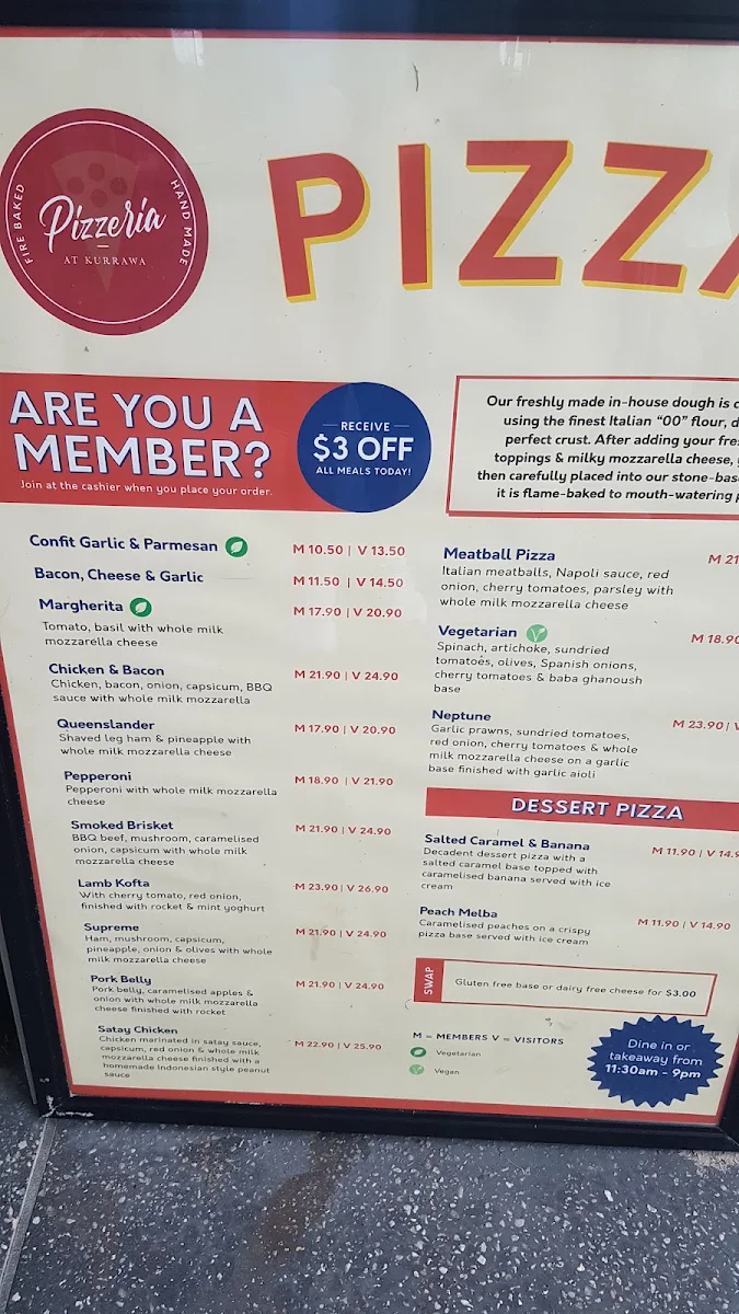 Menu, Tower 28 Café