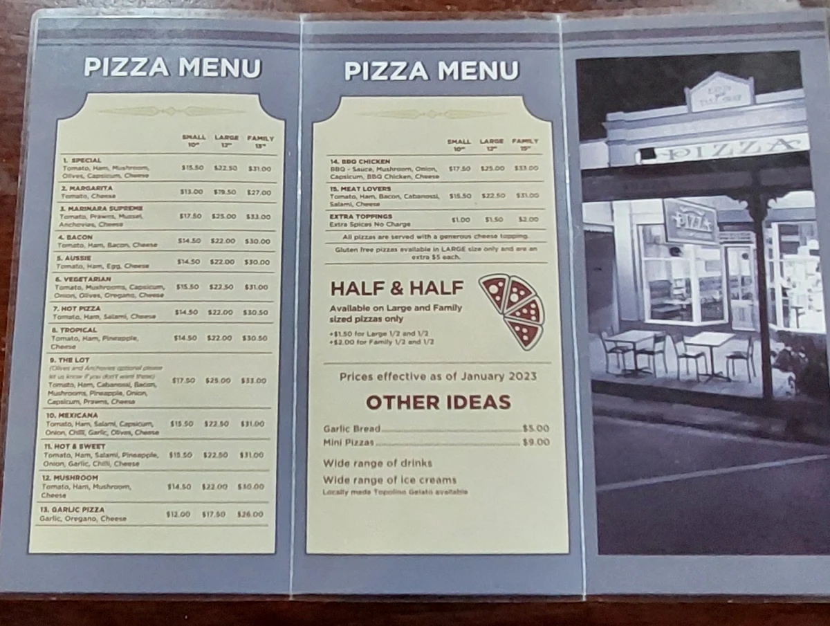 Menu, Beechworth Pizza & Takeaway