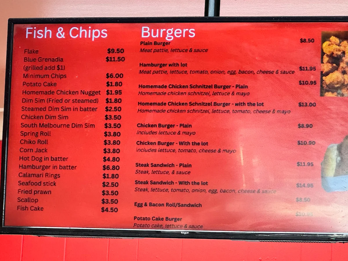 Menu, Elazar takeaway