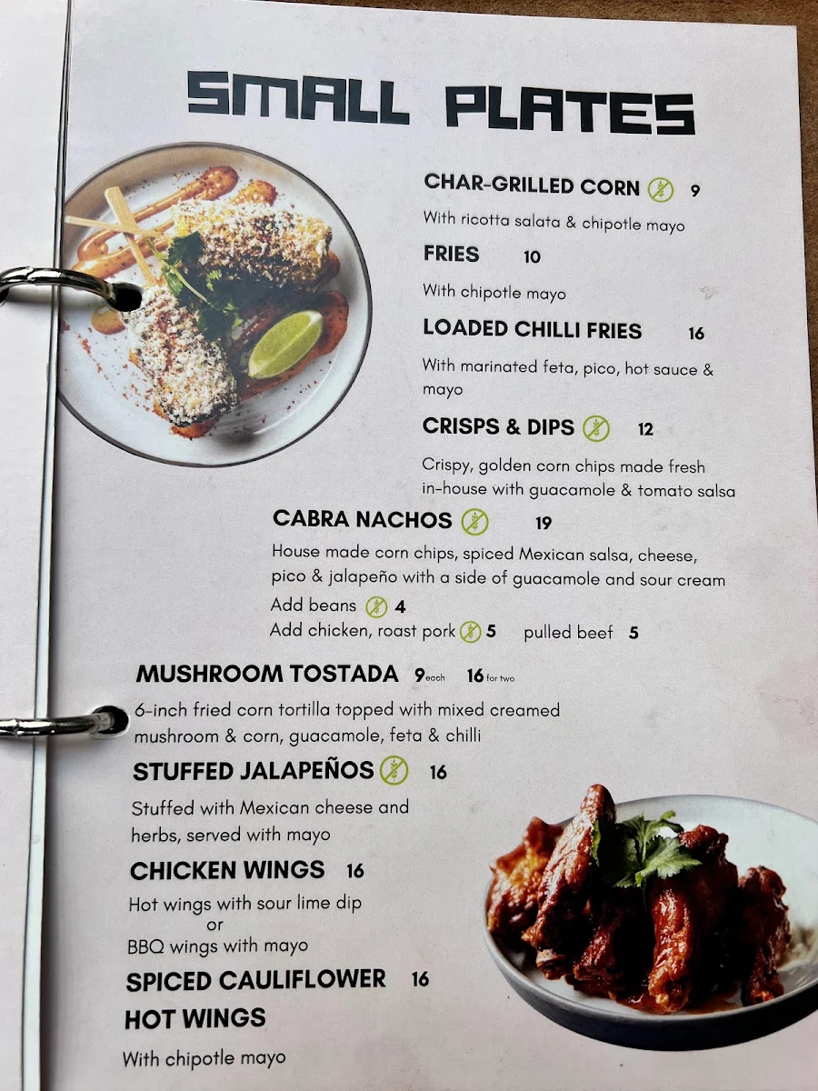 Menu, La Cabra Mexican - Hawthorn