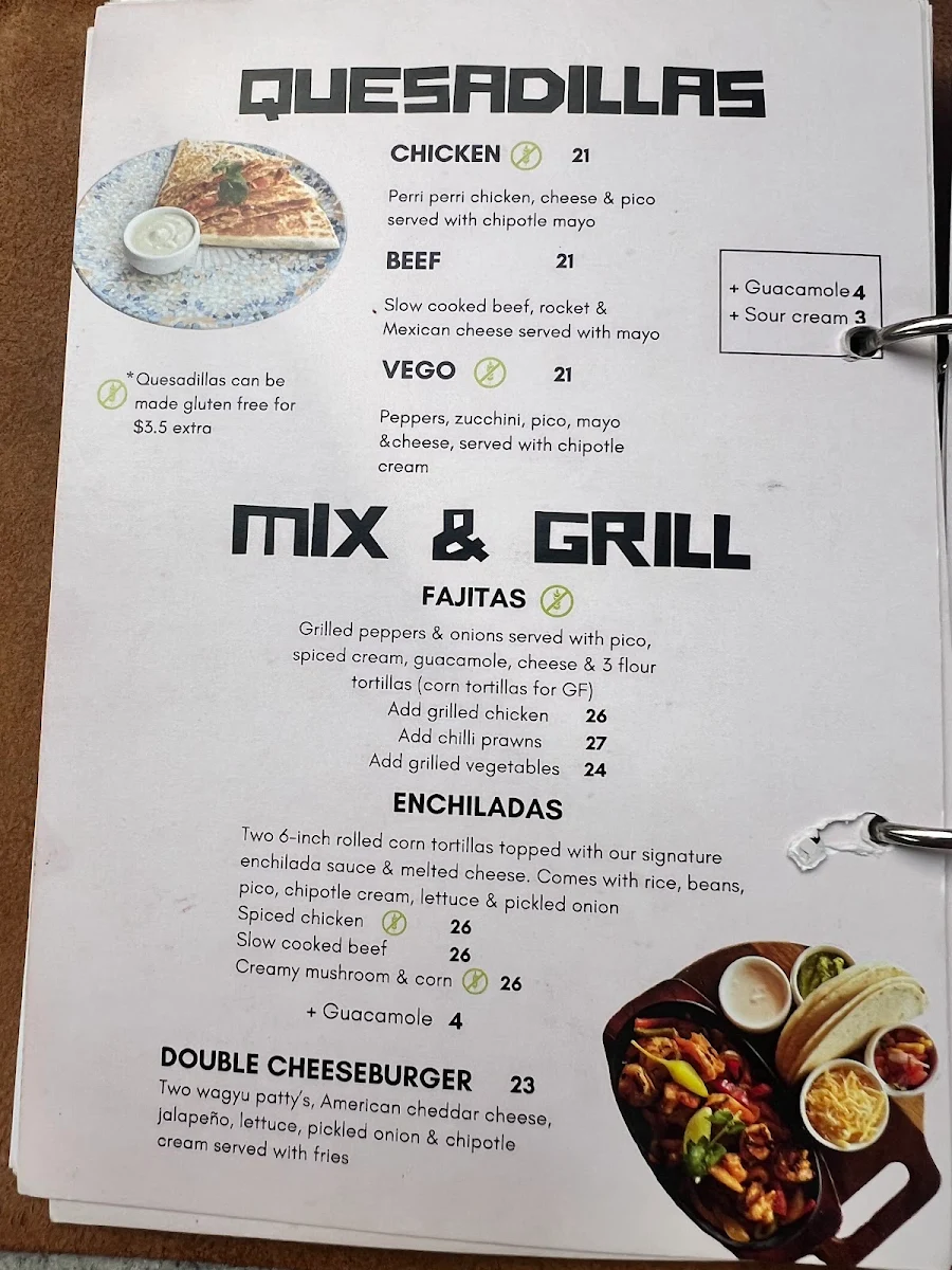 Menu, La Cabra Mexican - Hawthorn
