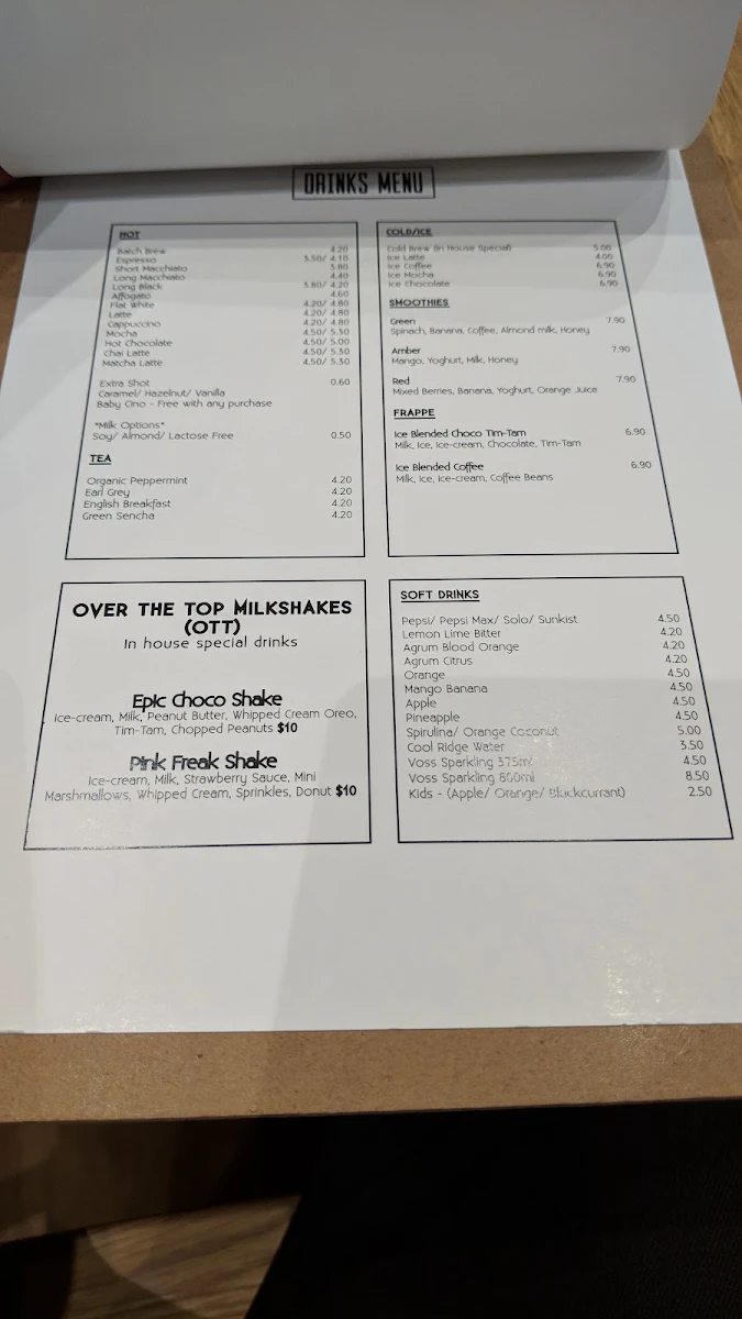 Menu, Senso Espresso