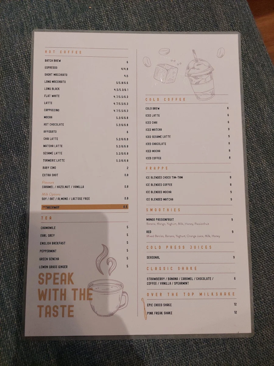 Menu, Senso Espresso