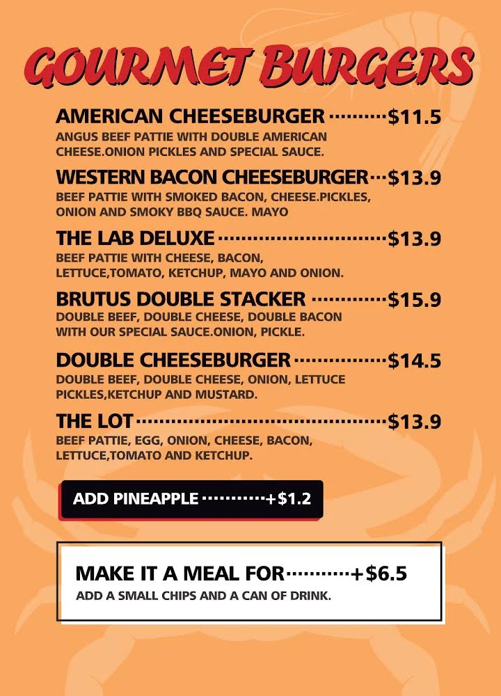 Menu, The Fish Lab