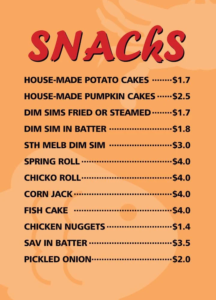 Menu, The Fish Lab