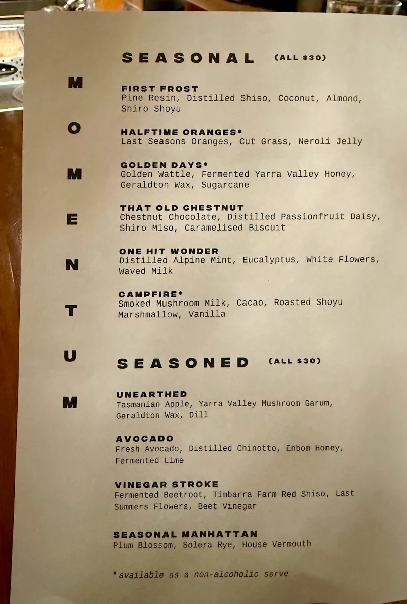 Menu, Byrdi