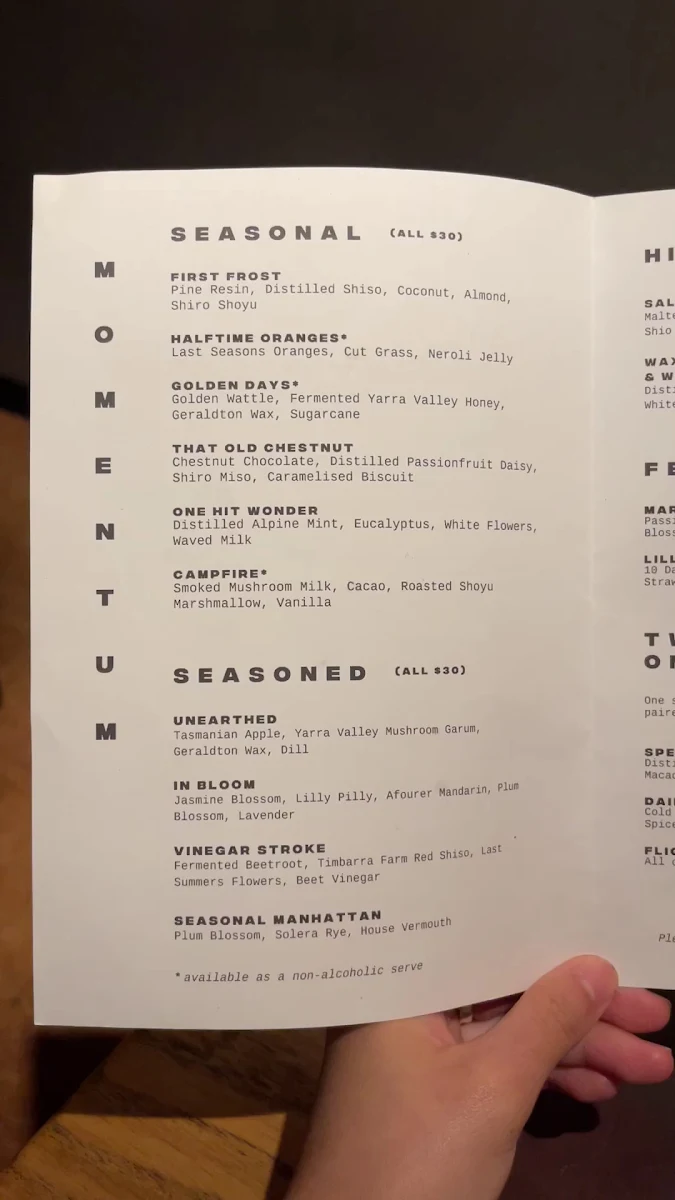 Menu, Byrdi