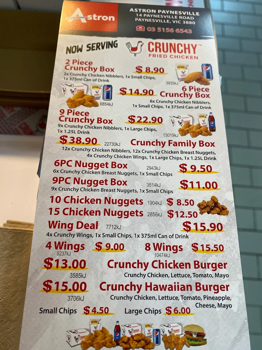 Menu, CrunchyFriedChicken By Astron Paynesville