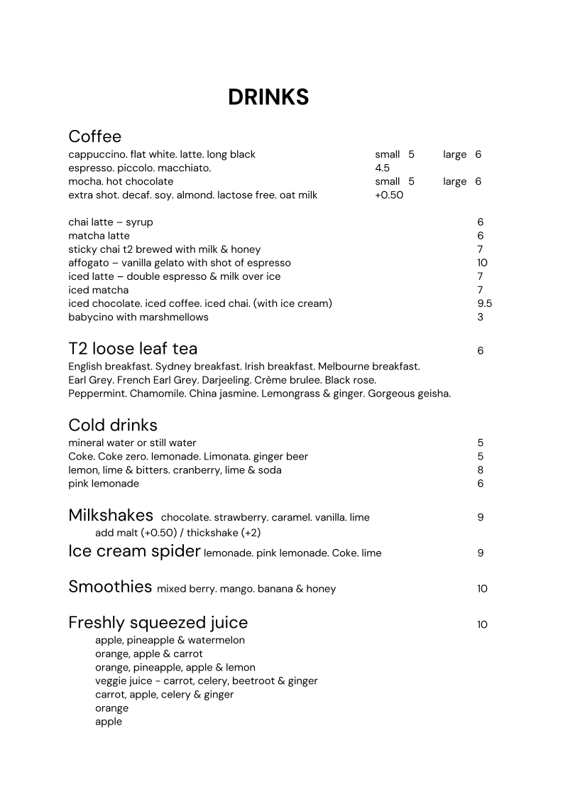 Menu, Chicken & Fishhead - Cafe and Store