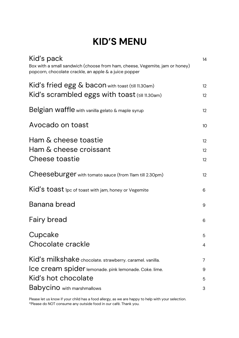 Menu, Chicken & Fishhead - Cafe and Store