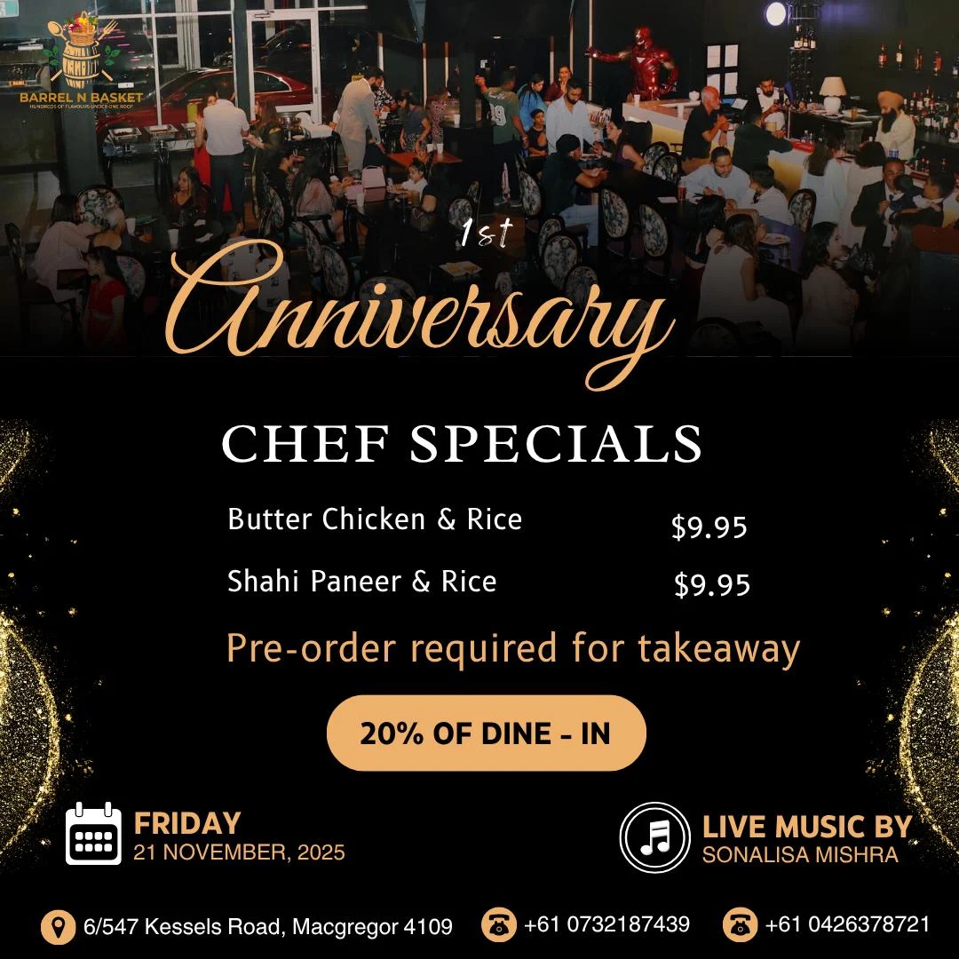 Menu, Barrel N Basket