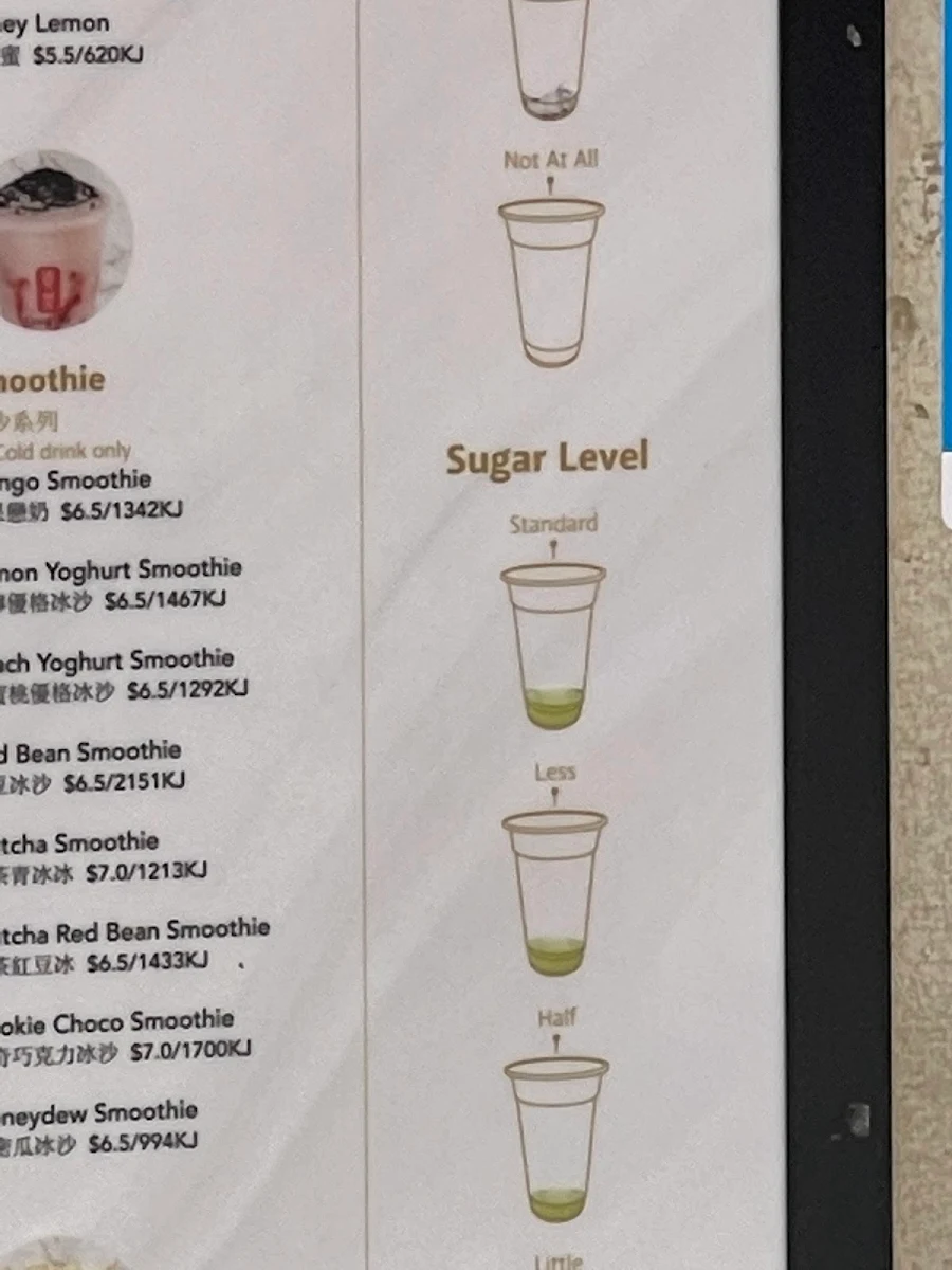 Menu, Gong Cha Canley Vale