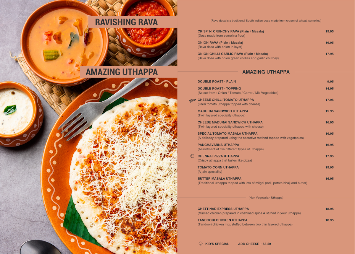Menu, Sankalp Restaurant