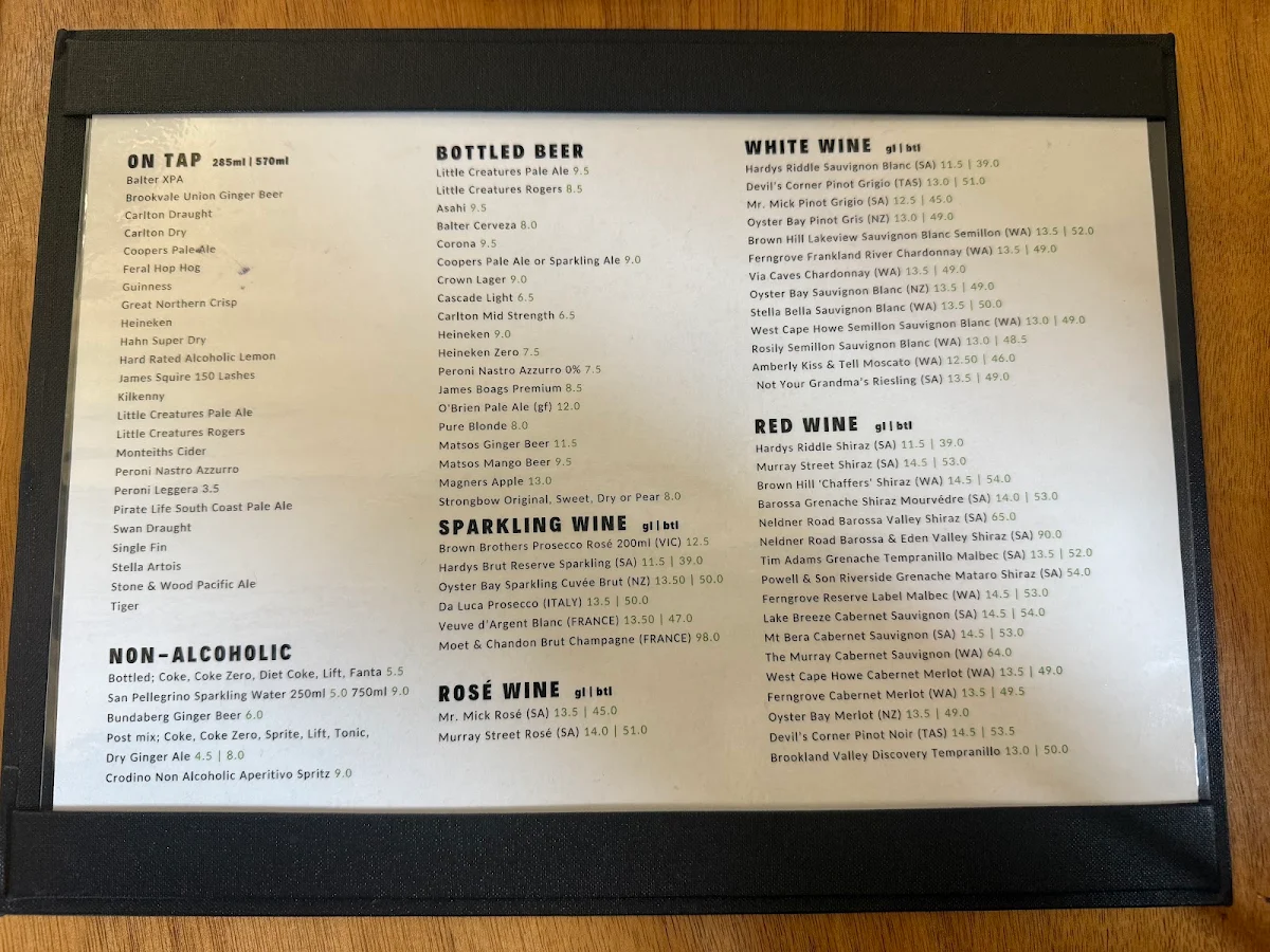 Menu, The Oxford Hotel