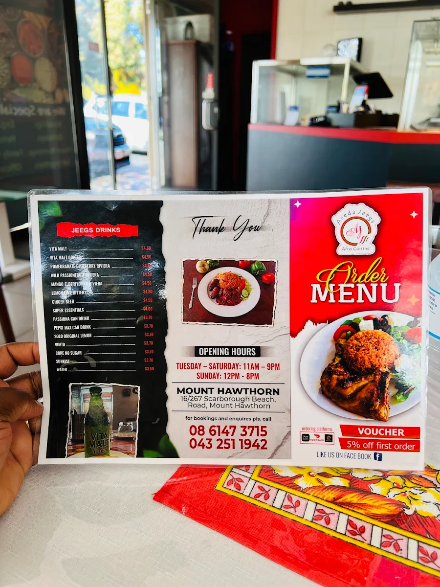 Menu, Aseda Jeegs