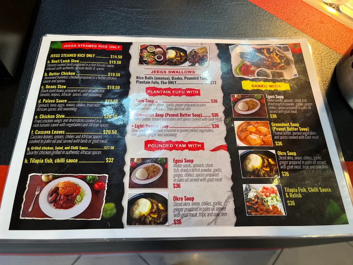Menu, Aseda Jeegs