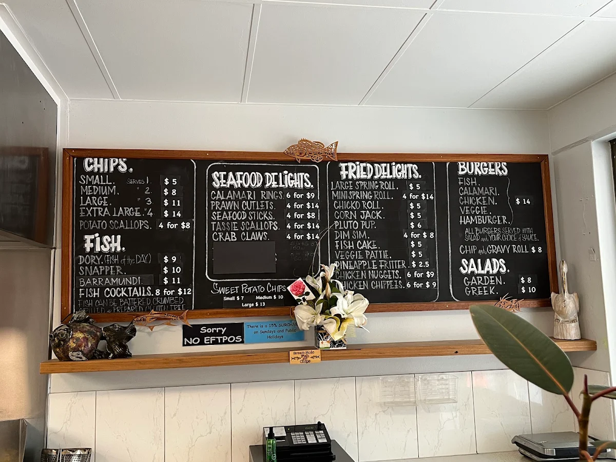 Menu, The Bream Hole