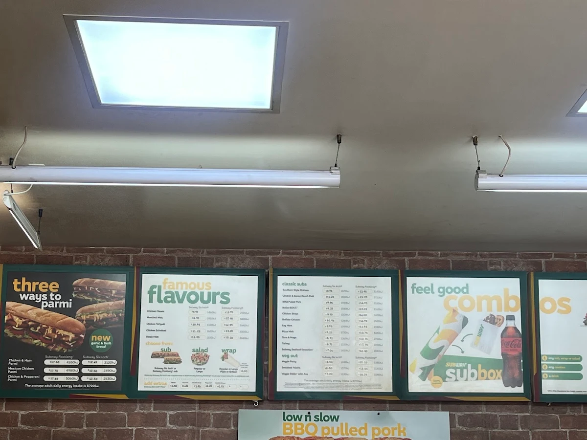 Menu, Subway