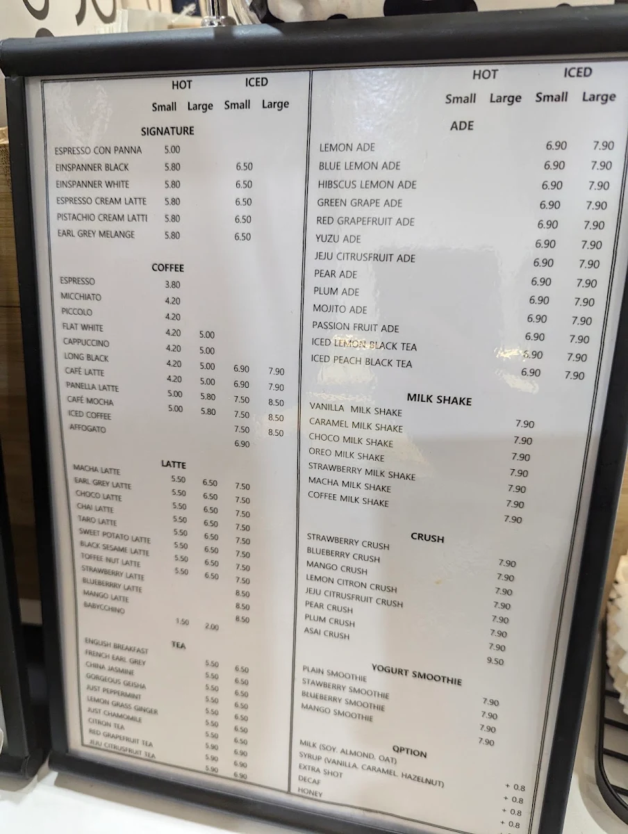 Menu, TEN THOUSAND Eastwood