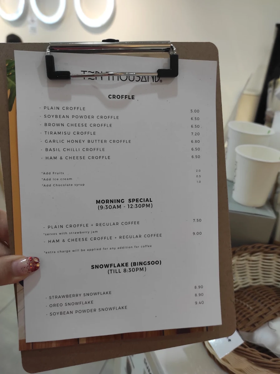 Menu, TEN THOUSAND Eastwood