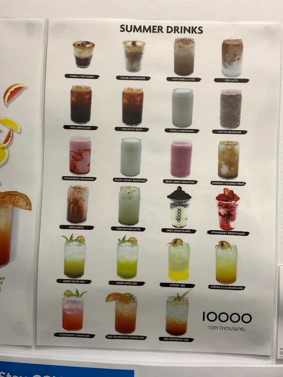 Menu, TEN THOUSAND Eastwood