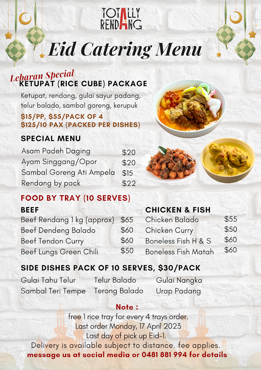 Menu, Totally Rendang