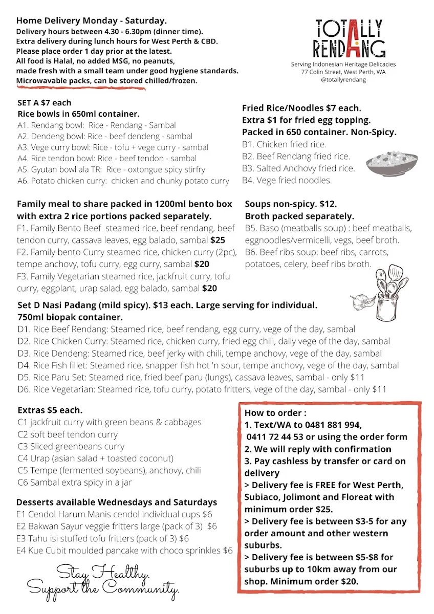 Menu, Totally Rendang