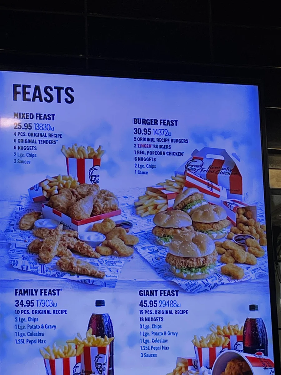 Menu, KFC Point Cook