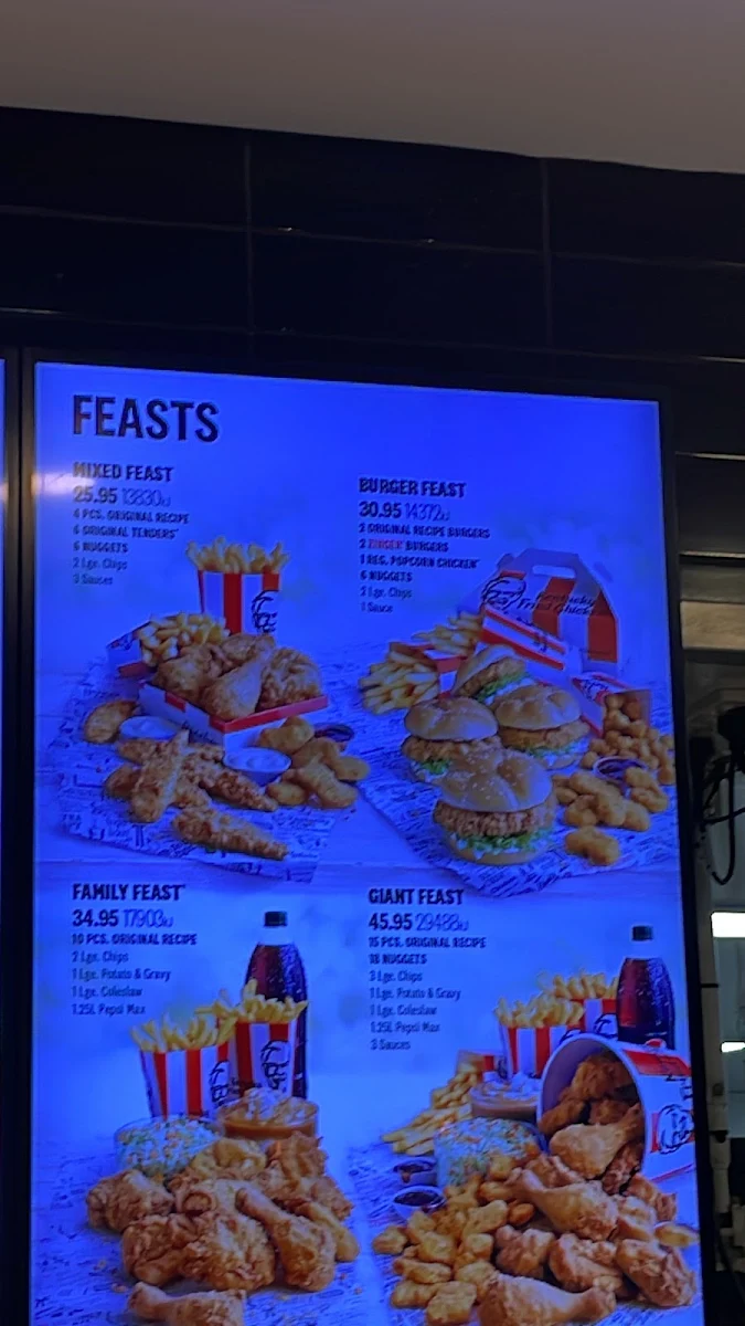 Menu, KFC Point Cook