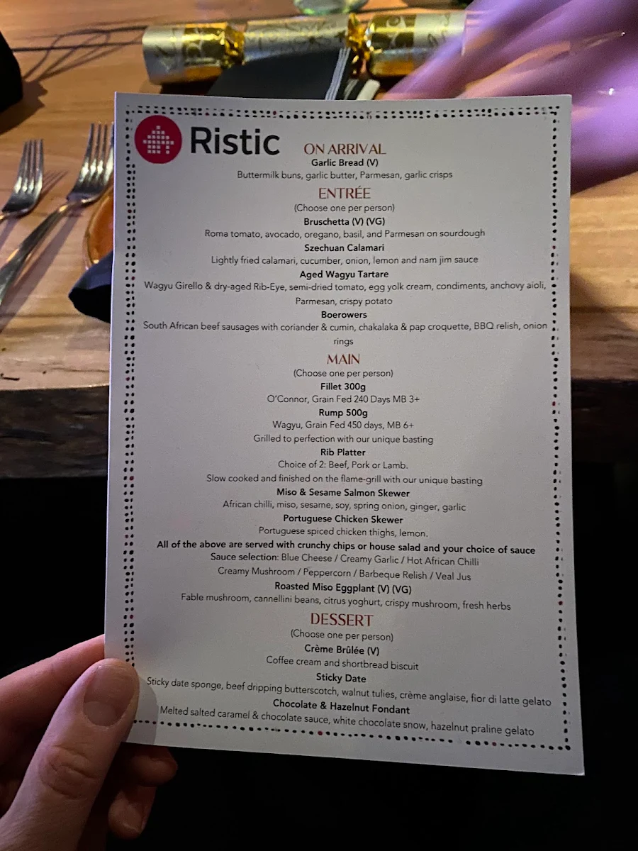 Menu, The Meat & Wine Co Southbank