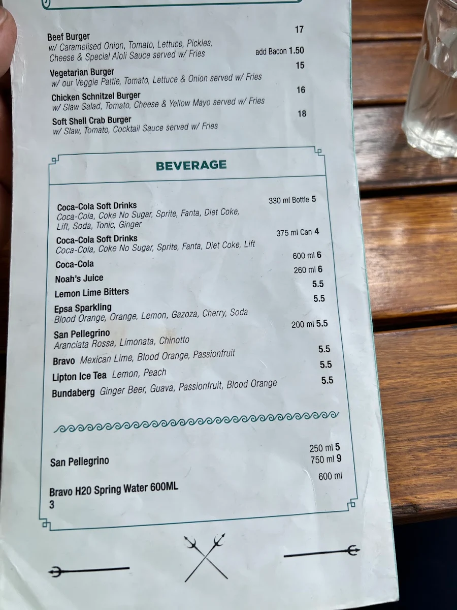 Menu, Mythos Gyros Bar