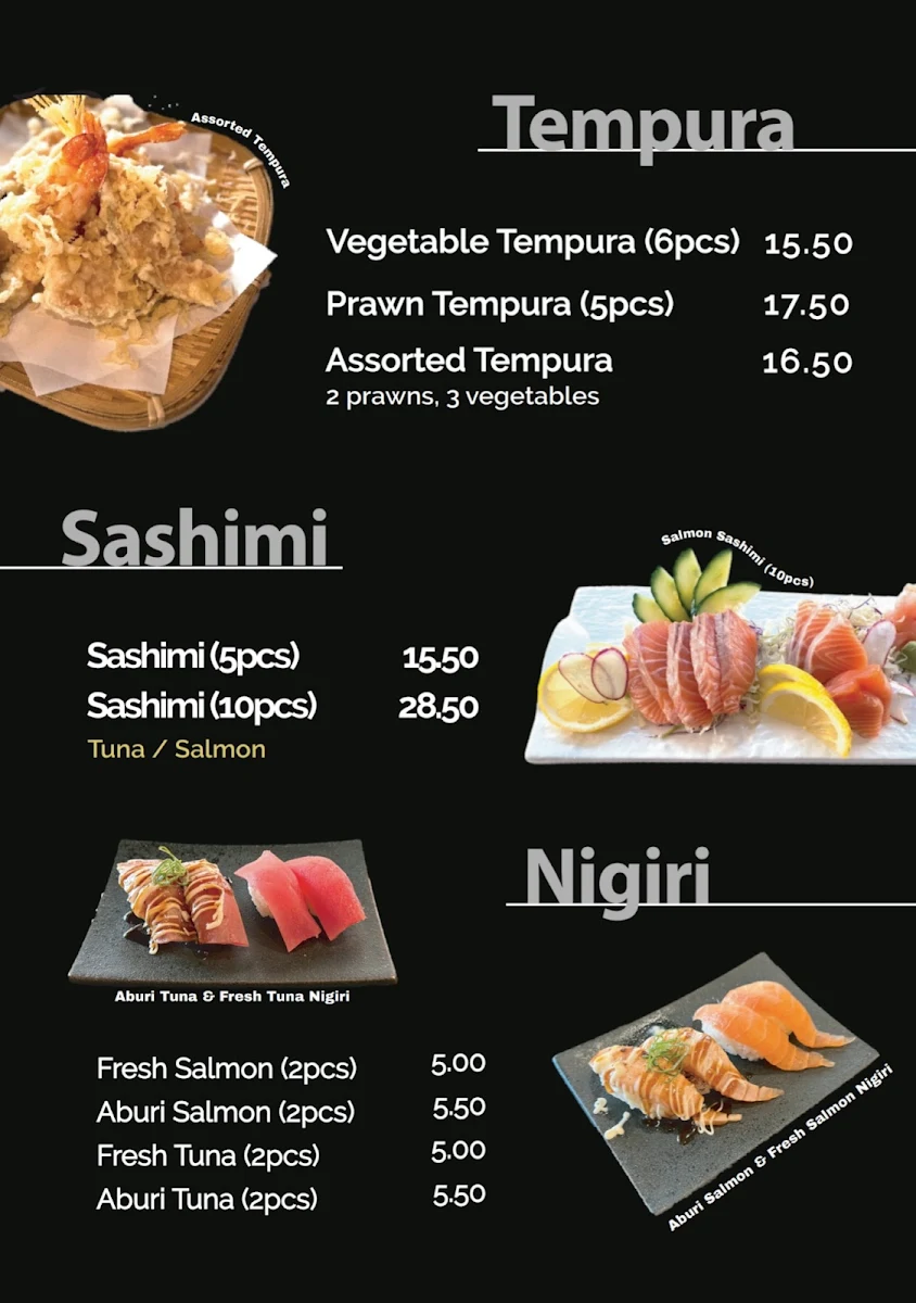 Menu, Izakaya Kura