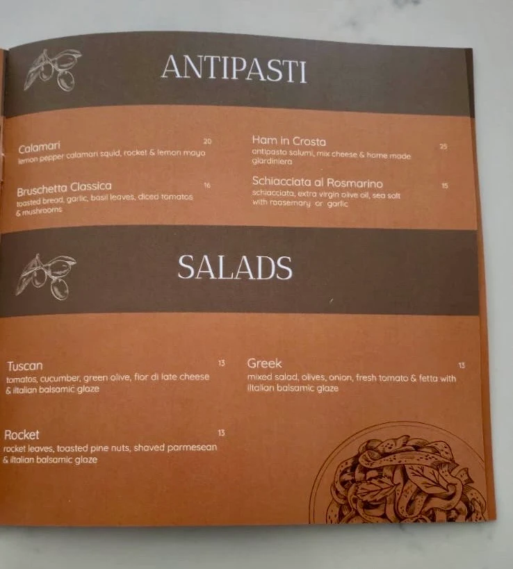Menu, Antico Sapore
