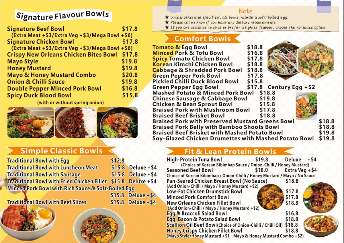 Menu, Mowo Rice Bowl