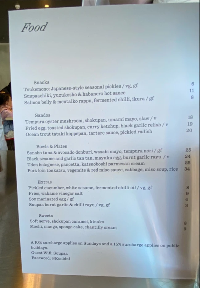 Menu, Suupaa