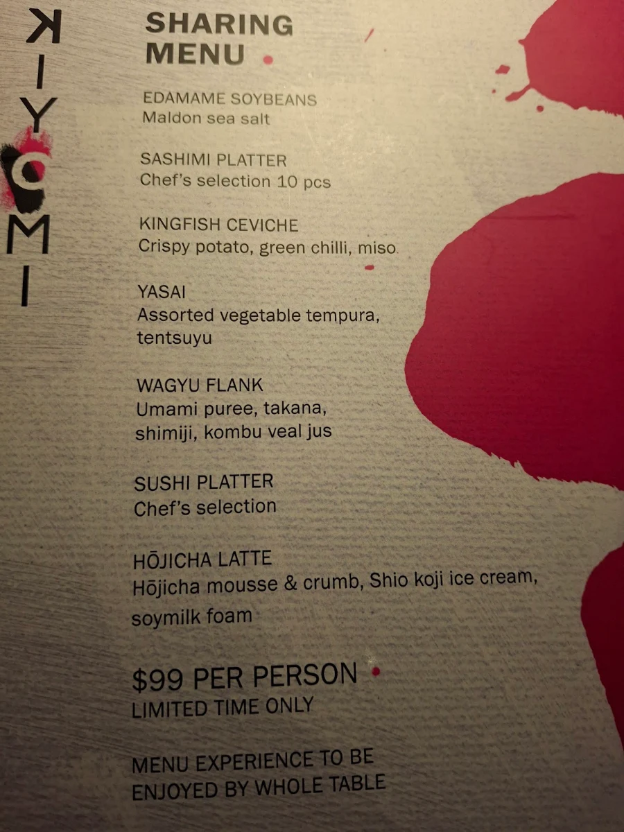 Menu, Kiyomi