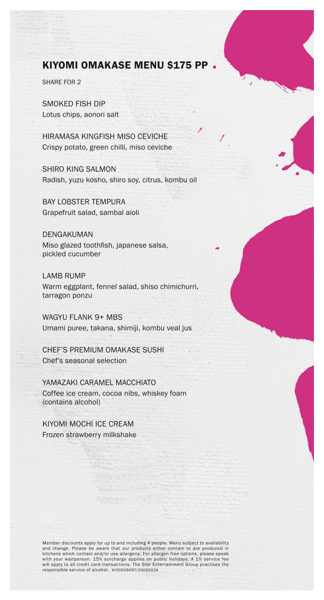 Menu, Kiyomi