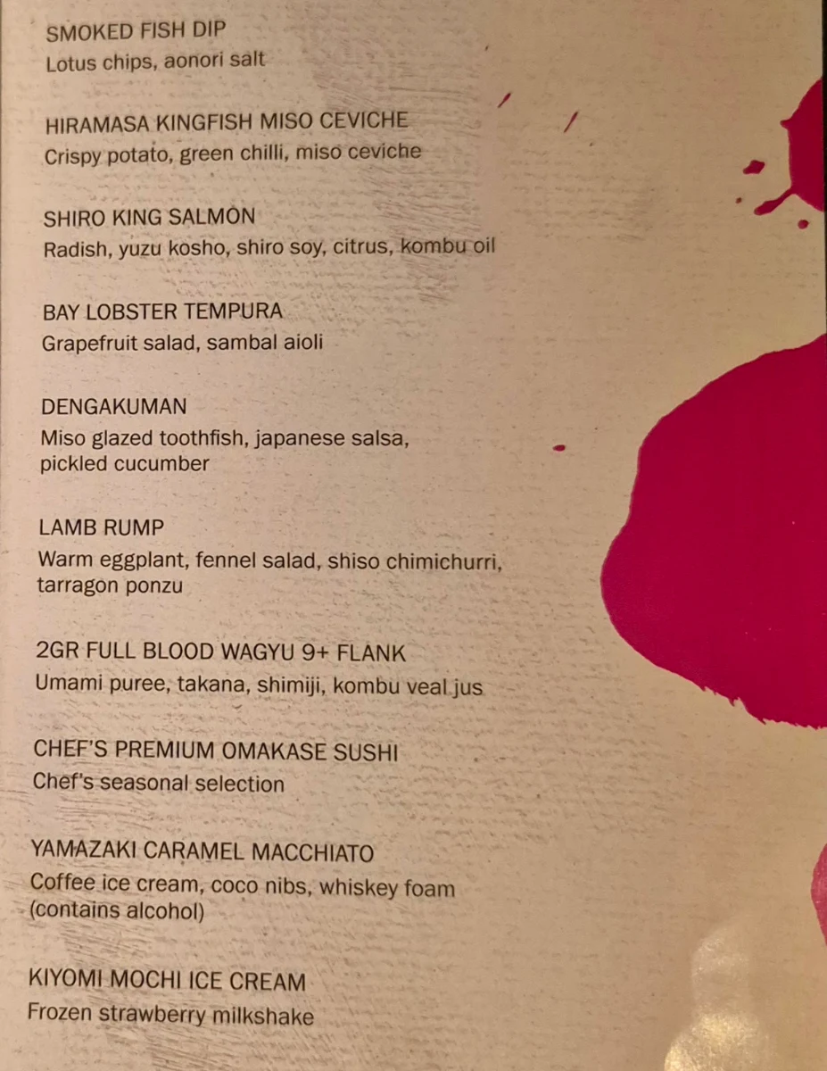 Menu, Kiyomi