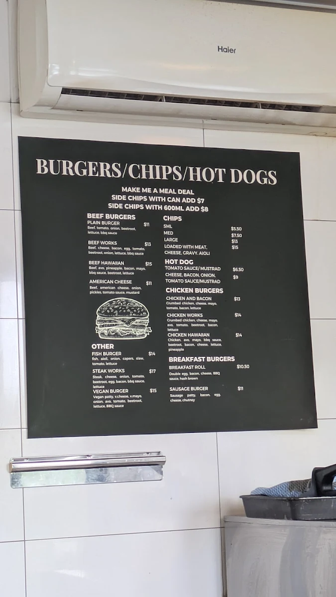 Menu, Rene's Snack Bar
