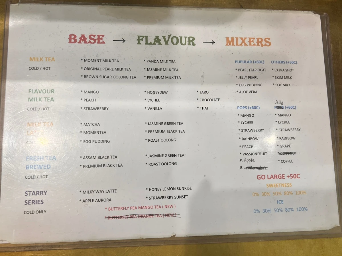 Menu, MomenTea｜Colonnades