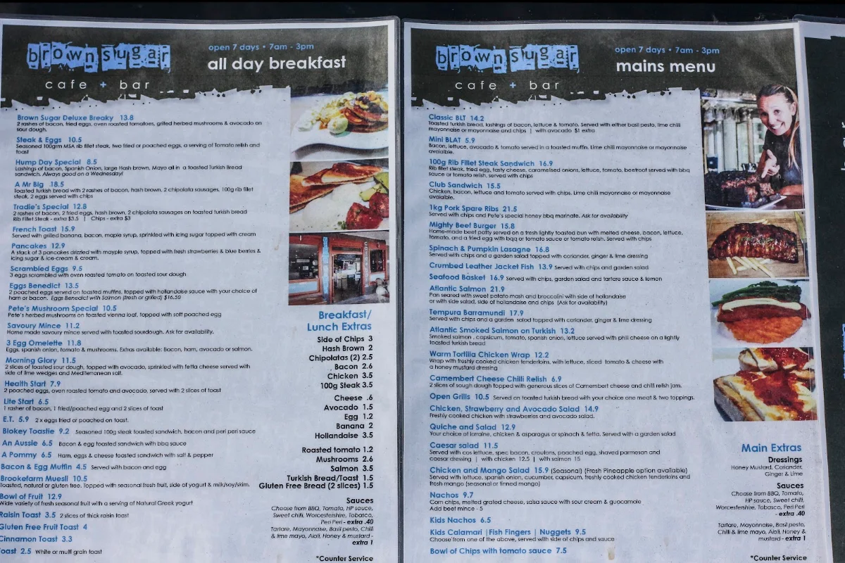 Menu, Brown Sugar Cafe & Bar