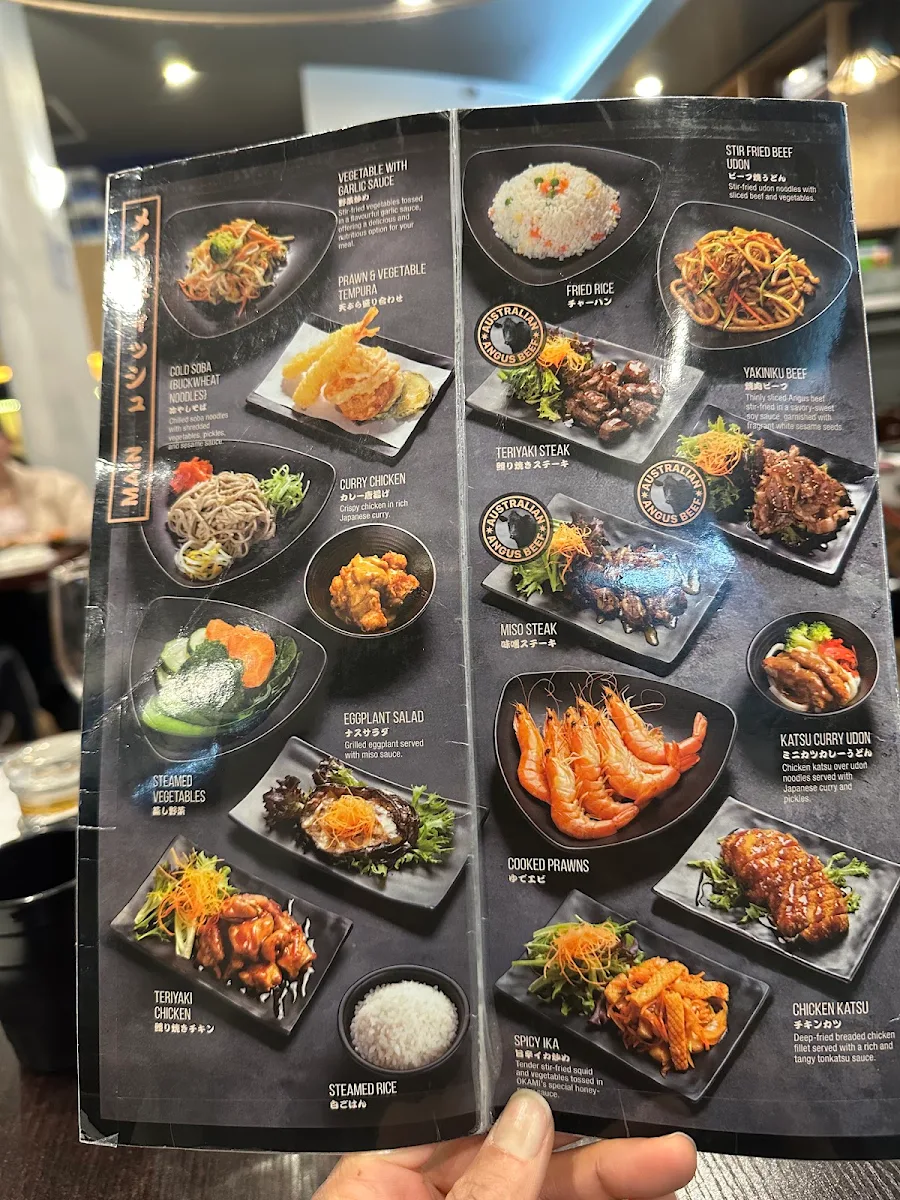 Menu, Okami Japanese Restaurant
