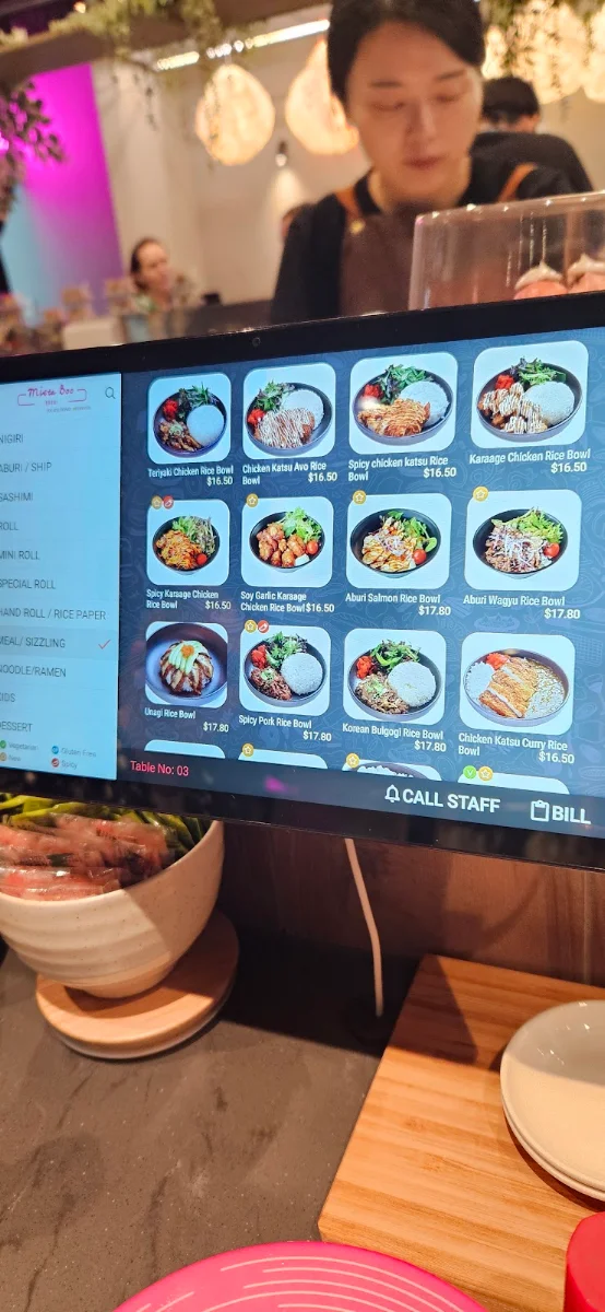 Menu, Mistaboo Sushi on Train - Yeerongpilly