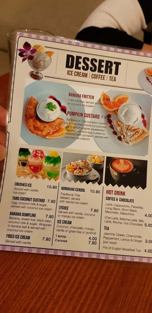 Menu, Nongkhai Thai Eltham