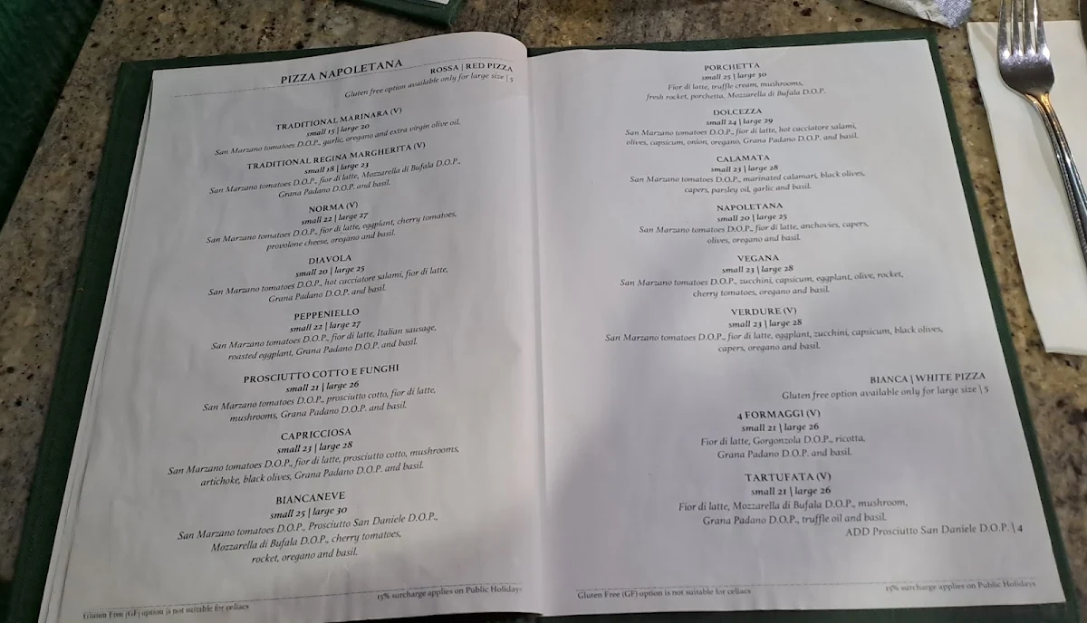 Menu, Alfonsino's